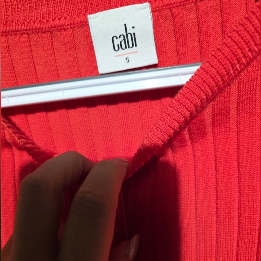 CAbi Trumpet Red Bell Sleeve Cardigan EUC Small PTP 19 - 24 Length - Picture 4 of 5